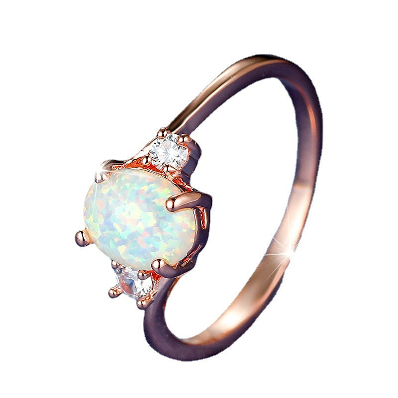 Damen Ring mit Opalstein und funkelnden Zirkonia Shop Nory