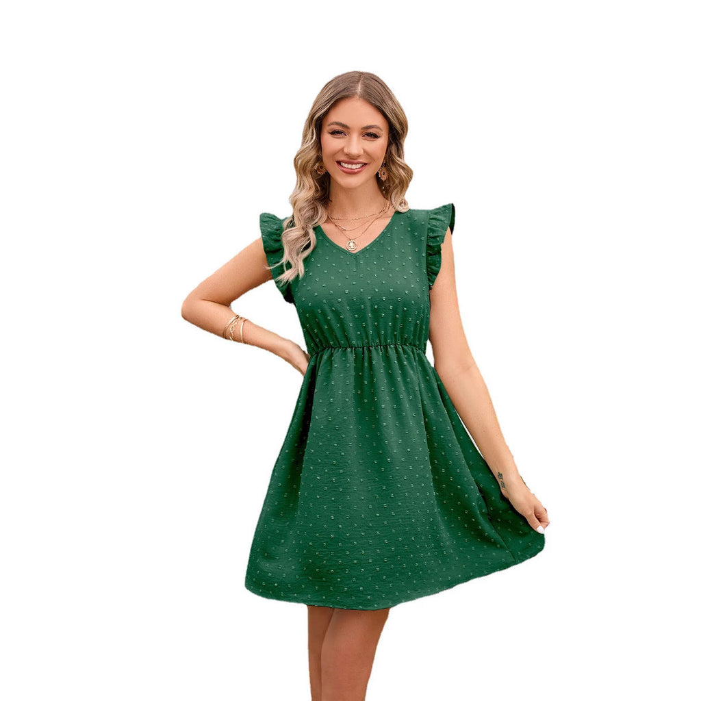 Damen Verspieltes Freizeitkleid mit Rüschendetails und tailliertem Schnitt Shopnory