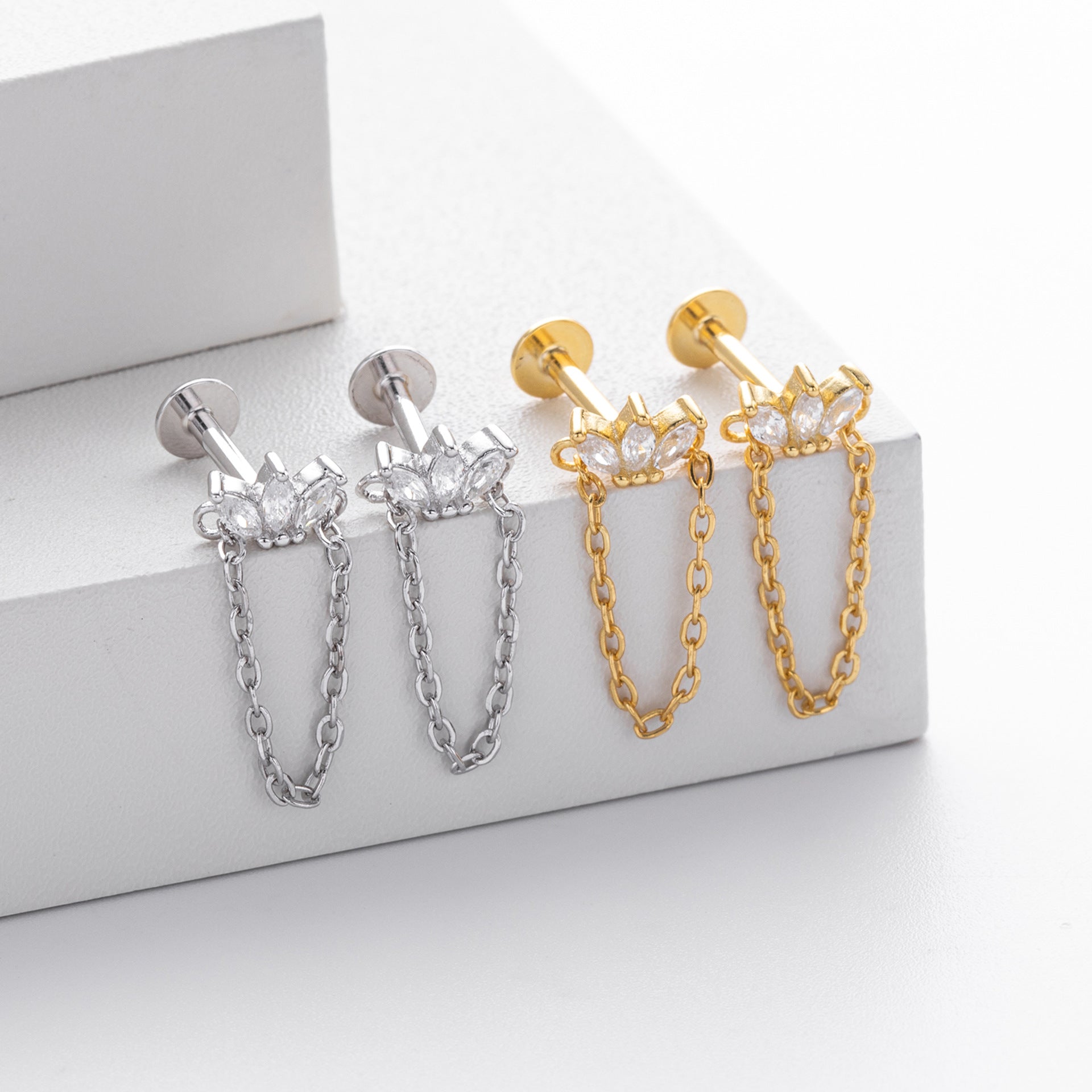 Damen Ohrhänger mit elegantem Anhänger aus 925 Sterling Silber und funkelndem Zirkon Shop Nory