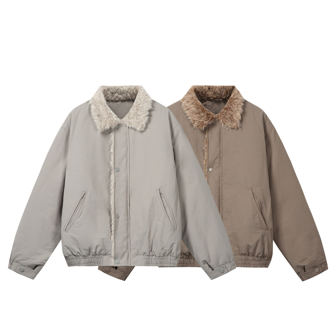 Damen Minimalistische Thermo‑Blousonjacke mit Kunstfell‑Umlegekragen und elastischem Tunnelzugsaum Shop Nory