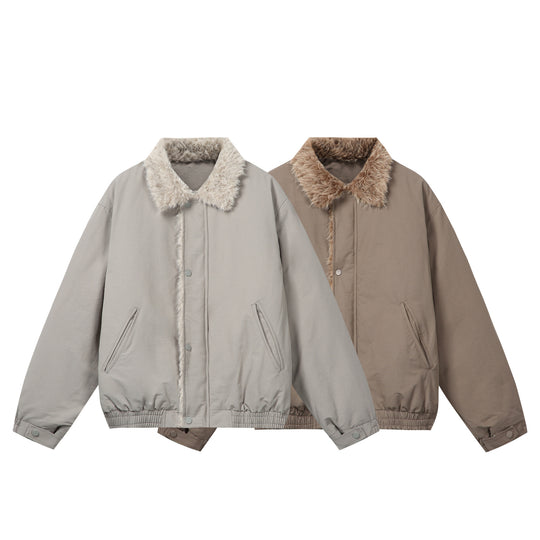 Damen Minimalistische Thermo‑Blousonjacke mit Kunstfell‑Umlegekragen und elastischem Tunnelzugsaum Shop Nory