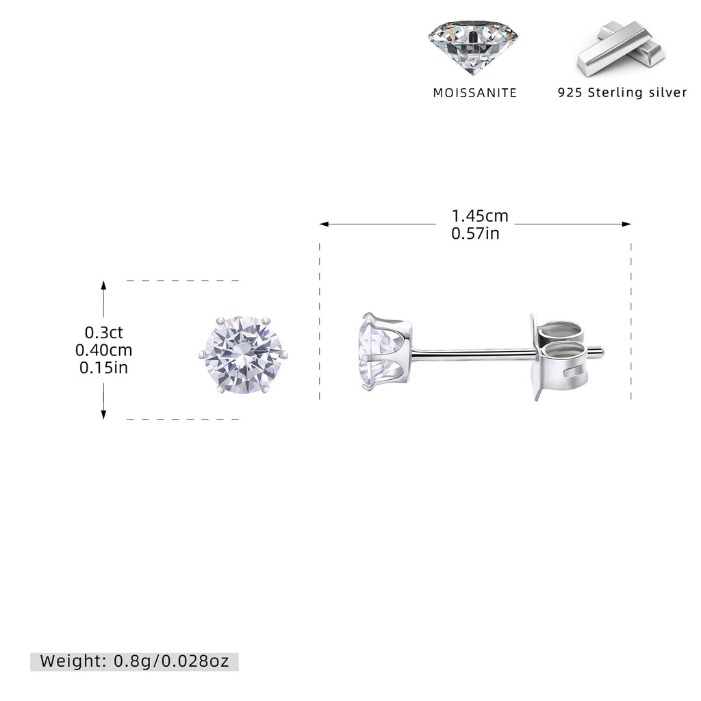 Damen Ohrstecker aus hochwertigem 925 Sterling Silber mit funkelndem Moissanit Shop Nory