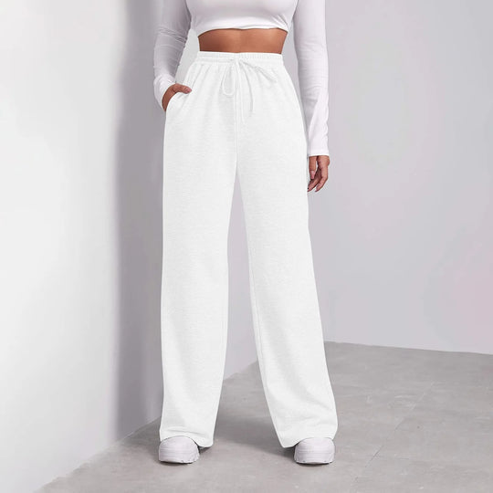 Damen nan weiter Highwaist Palazzo-Jogger mit elastischem Komfortbund, Kordelzug und seitlichen Eingrifftaschen Shop Nory