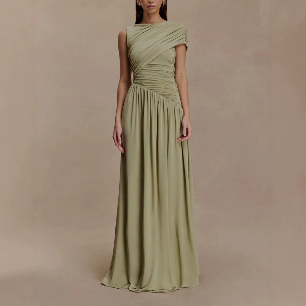 Damen Elegantes Abendkleid mit asymmetrischen Rüschendetails