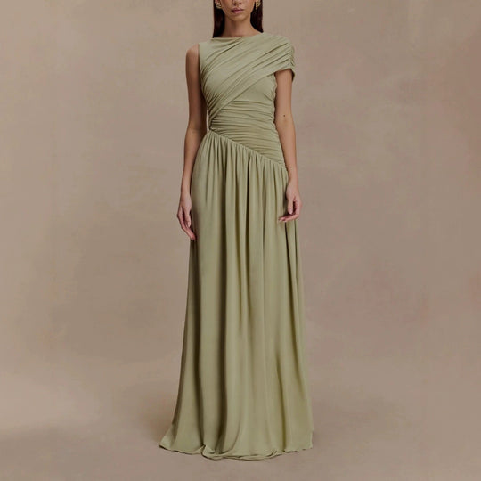 Damen Elegantes Abendkleid mit asymmetrischen Rüschendetails