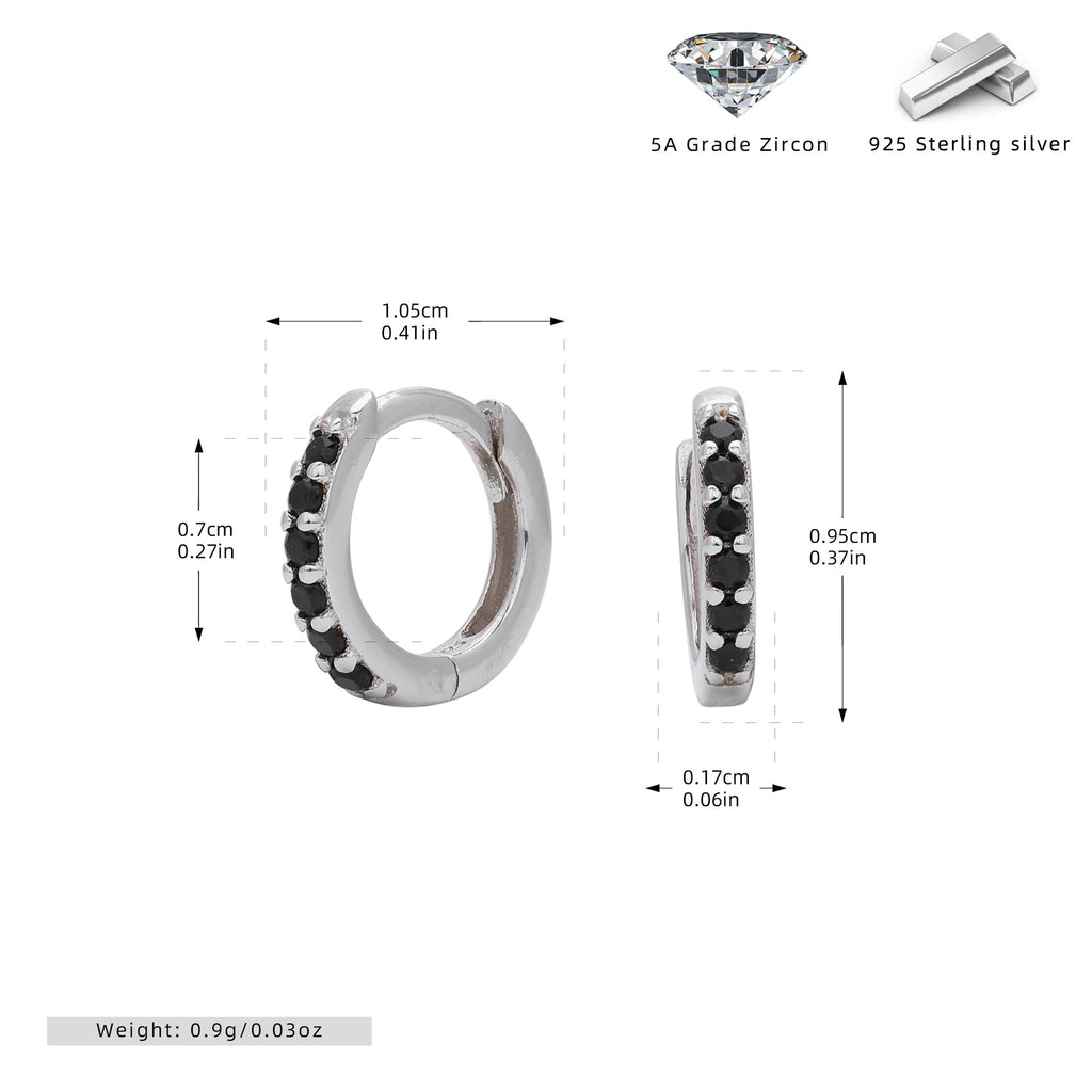 Damen Creolen mit funkelnden Zirkonia-Details aus 925 Sterling Silber Shop Nory