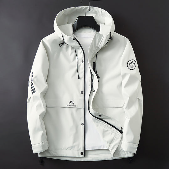 Herren Softshell-Parka mit Kapuze, winddichter und wasserabweisender Membran sowie Logo-Applikationen Shop Nory