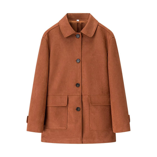 Damen Midilanger Veloursoptik-Mantel Shop Nory