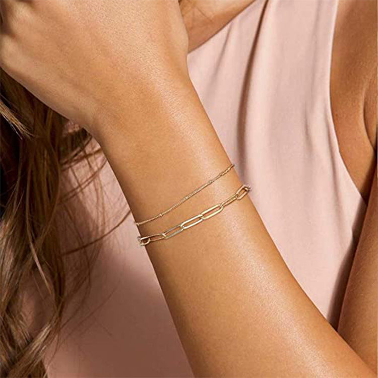 Damen Fußkettchen mit filigranem Gliederdesign und verstellbarem Verschluss Shop Nory