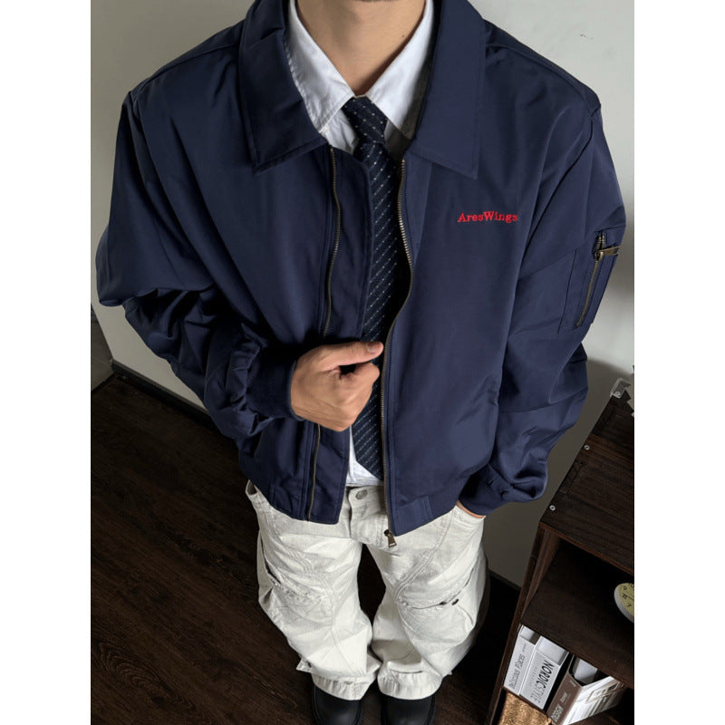 Herren Leichte Bomberjacke mit Hemdkragen, Ärmeltasche und elastischem Saum Shop Nory