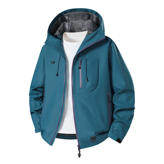 Herren Technische Softshell-Hoodiejacke mit wasserabweisender Membran und Mesh-Futter Shop Nory