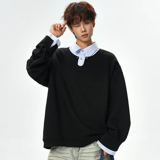 Herren Oversized Sweatshirt mit V-Notch-Kragen und Drop-Shoulder Shop Nory
