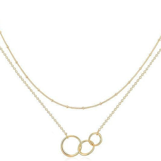 Damen Halskette mit doppellagigem Herzanhänger und minimalistischem Design Shop Nory