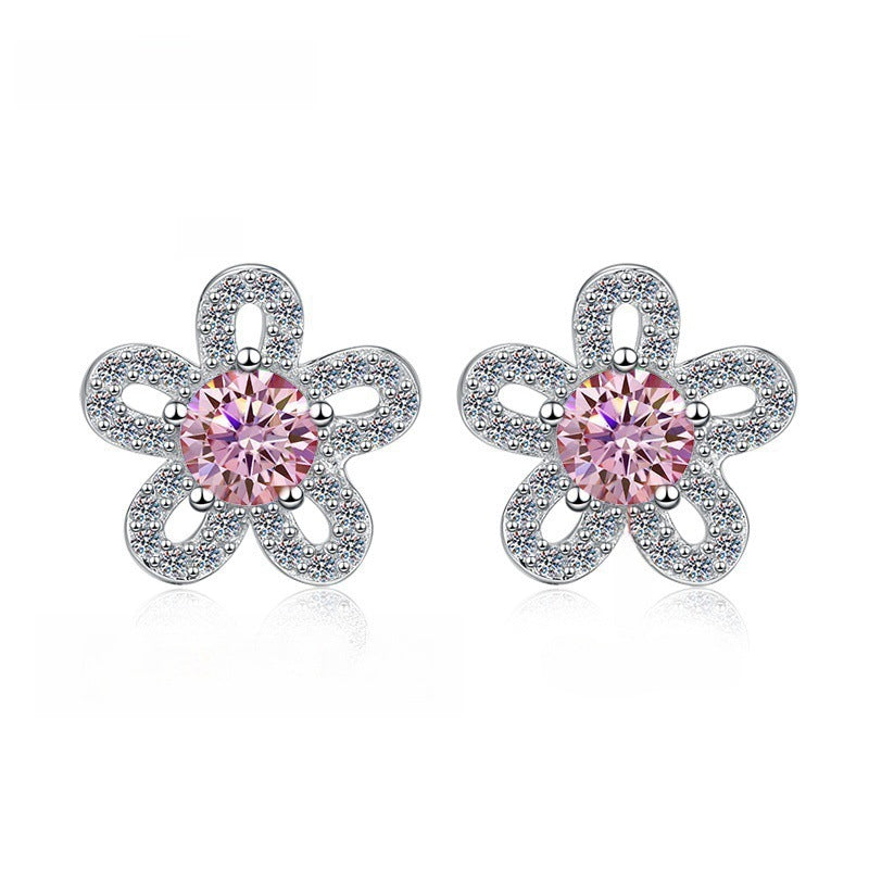 Damen Ohrringe im floralen Design mit funkelndem Kristall Shop Nory