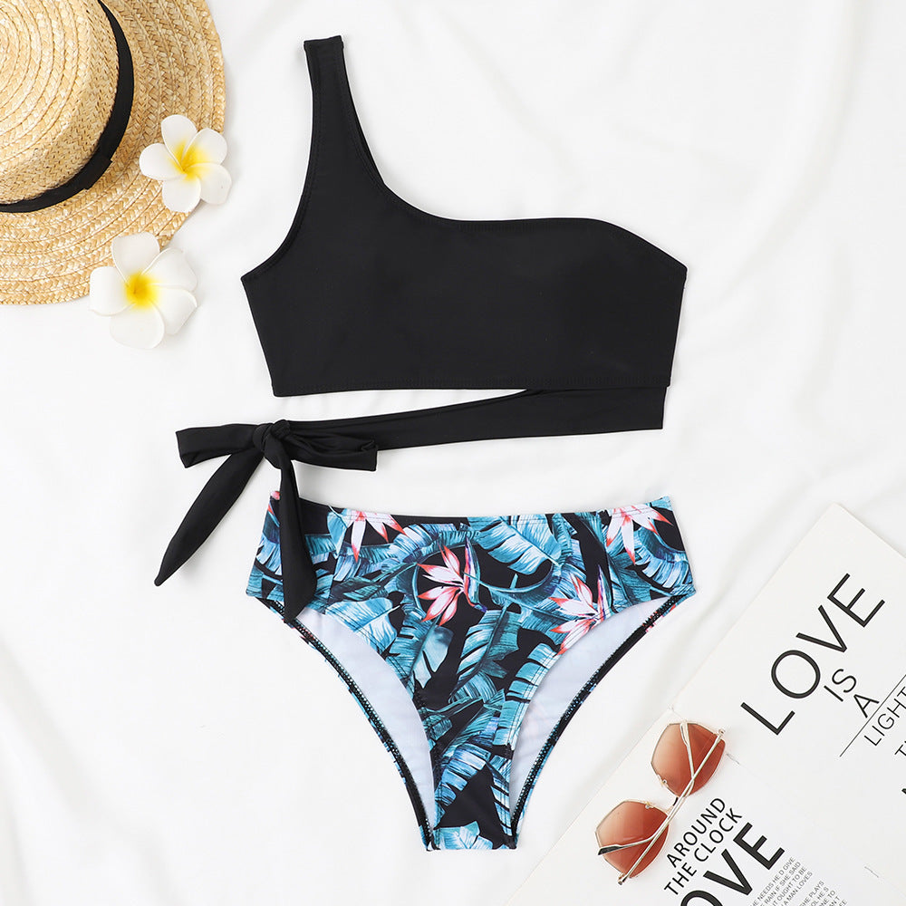 Damen Asymmetrischer Bikini mit verstellbarem Bindegurt