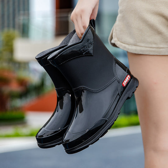 Damen Ankle‑Gummistiefel im Chelsea‑Stil mit glänzender Schutzschicht und griffiger Profilsohle Shop Nory
