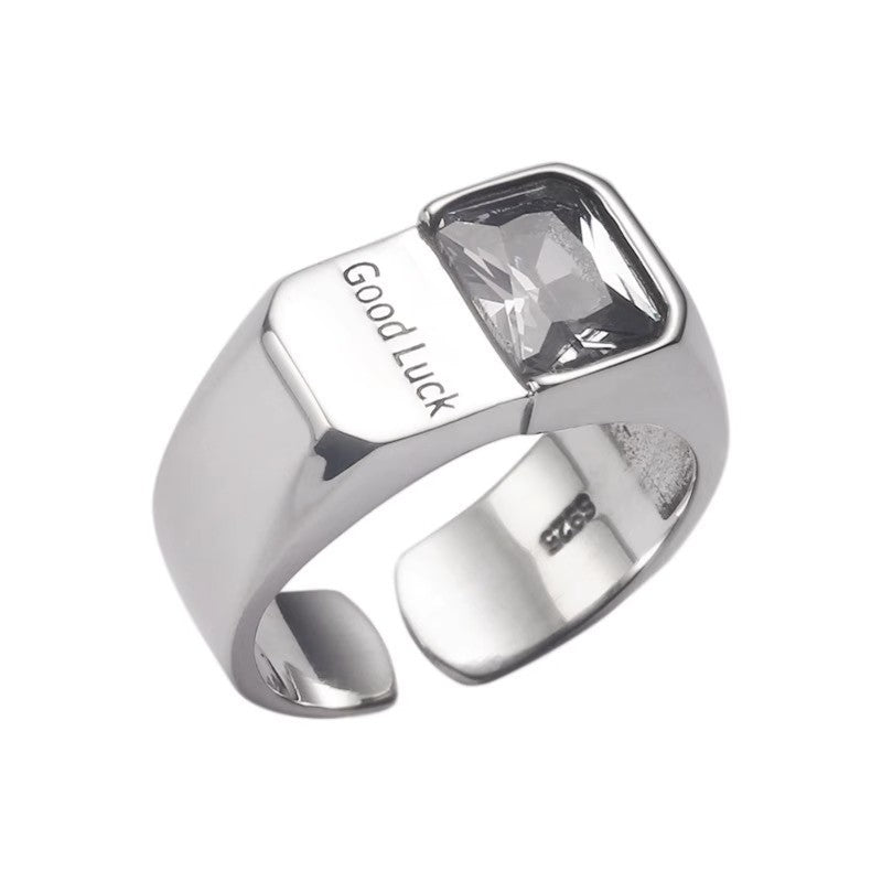 Damen Moderner Ring mit quadratischem Zirkonia-Shop Nory