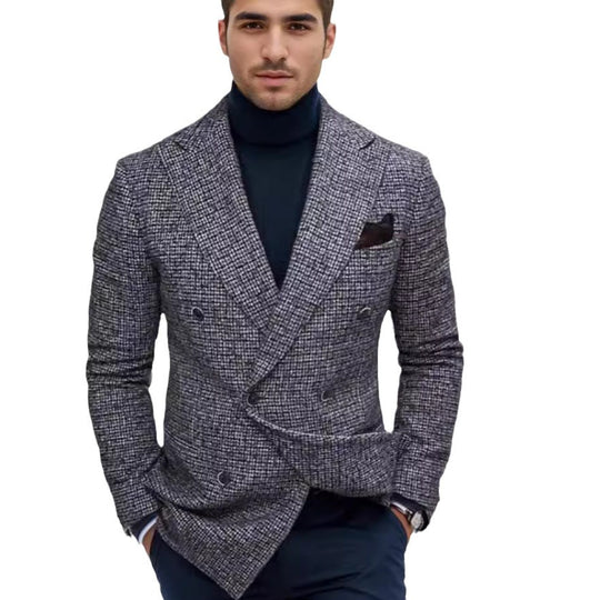 Herren Doppelreihiges Tweed-Sakko mit markantem Revers und taillierter Silhouette Shop Nory
