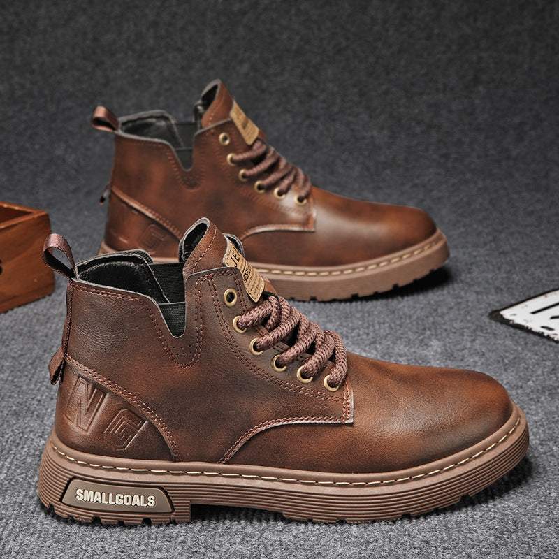 Damen hochwertige Leder Stiefeletten im lässigen Design