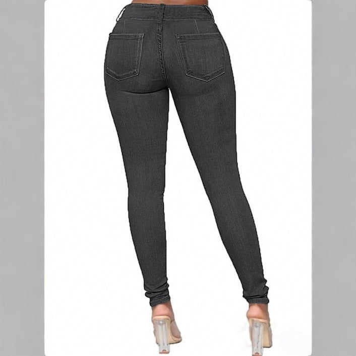Damen Taillenbetonte High‑Waist Sculpting‑Skinny‑Jeans mit Doppelknopfbund Shop Nory