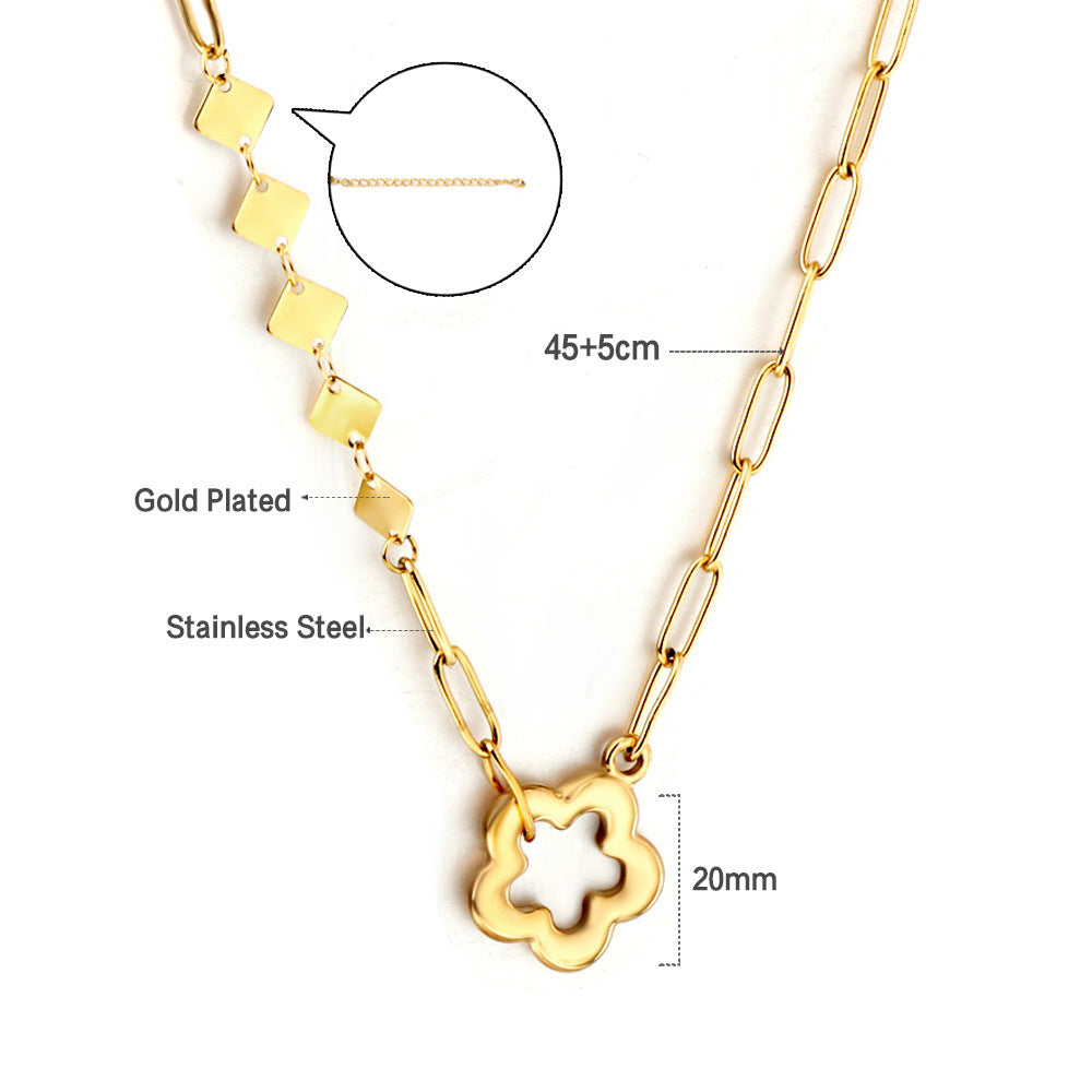 Damen Halskette mit herzförmigem Anhänger aus Edelstahl und modischem Kettendesign Shop Nory