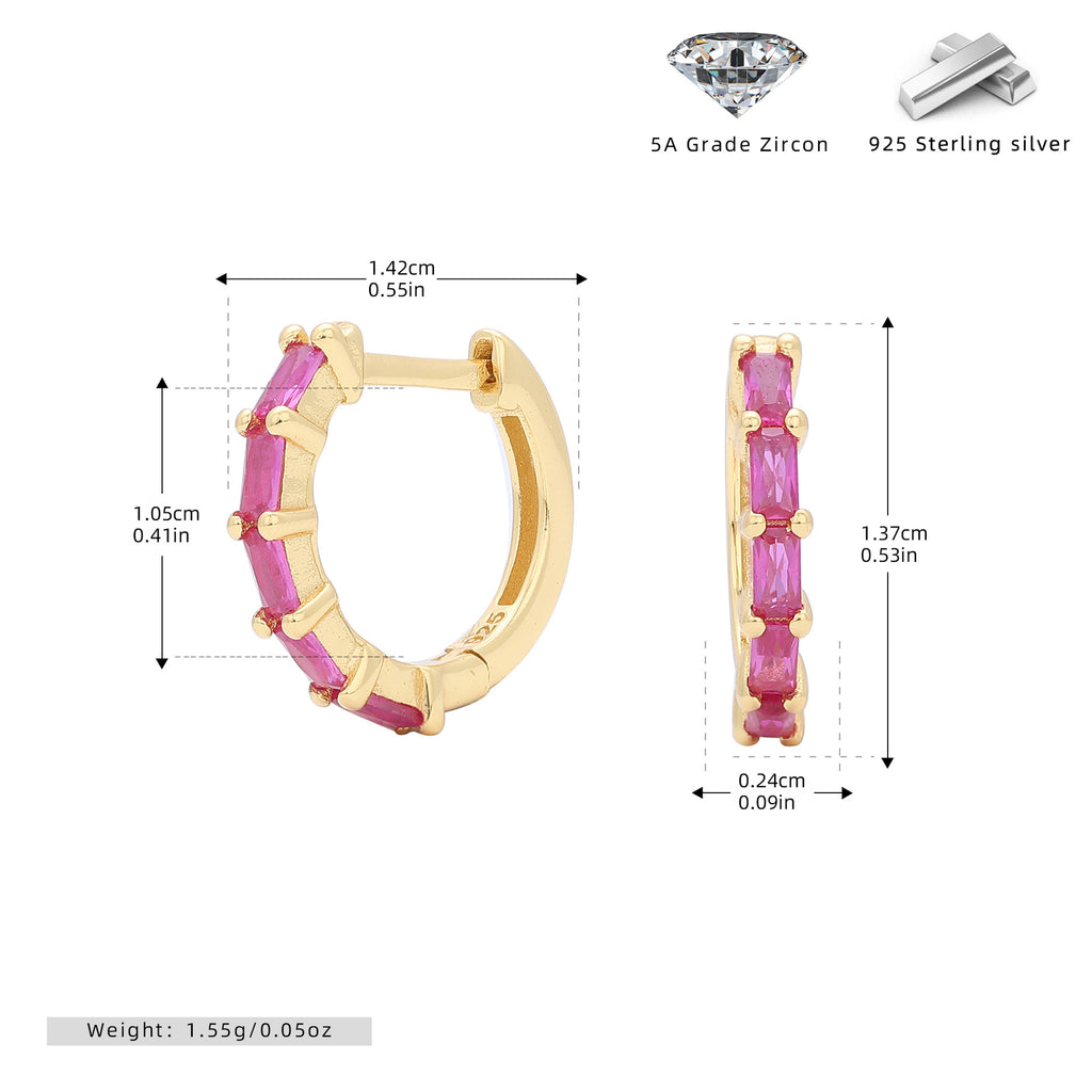 Damen Creolen mit funkelnden Zirkon-Elementen aus hochwertigem 925 Sterling Silber Shop Nory