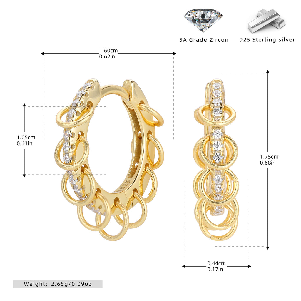 Damen Creolen mit funkelnden Zirkon-Akzenten und elegantem Ringdesign Shop Nory
