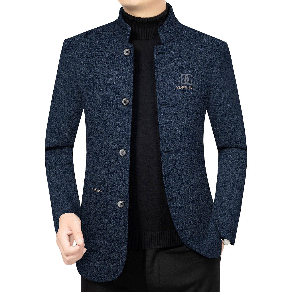 Herren Moderner Stehkragen-Blazer im Travel-Stil mit wattierter Innenfütterung Shop Nory