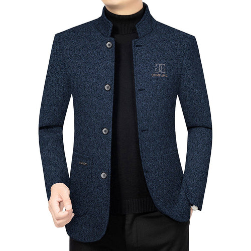 Herren Moderner Stehkragen-Blazer im Travel-Stil mit wattierter Innenfütterung Shop Nory