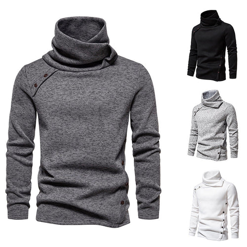 Herren modisches Kapuzenpullover mit asymmetrischem Design und Knopfdetails