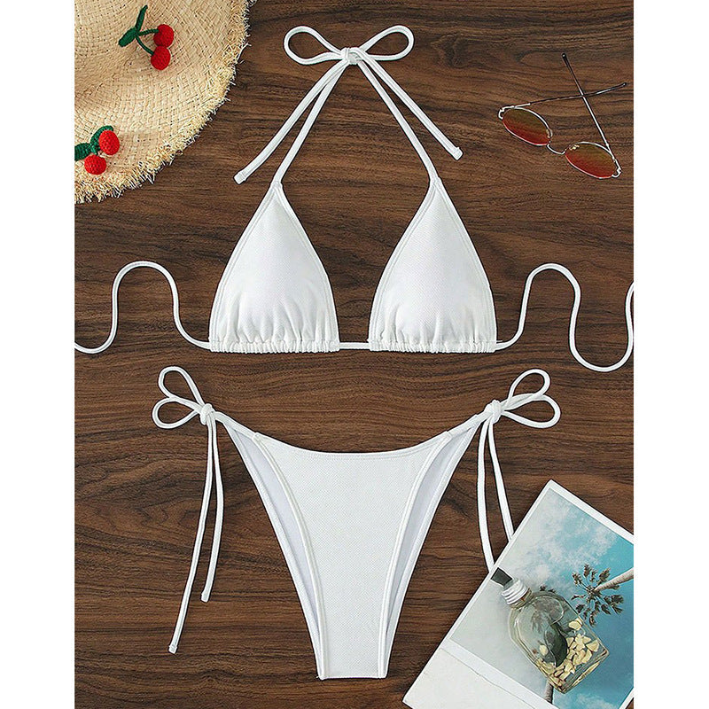 Damen Triangel-Bikini mit verstellbaren Trägern und SeitenbindShopnoryändern