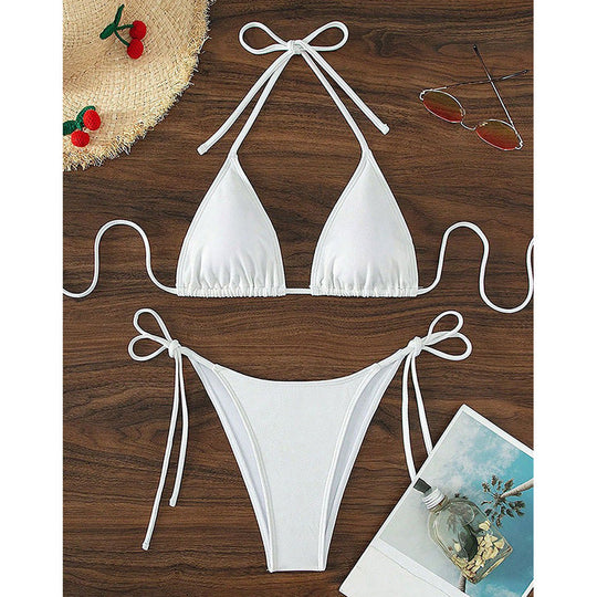 Damen Triangel-Bikini mit verstellbaren Trägern und SeitenbindShopnoryändern
