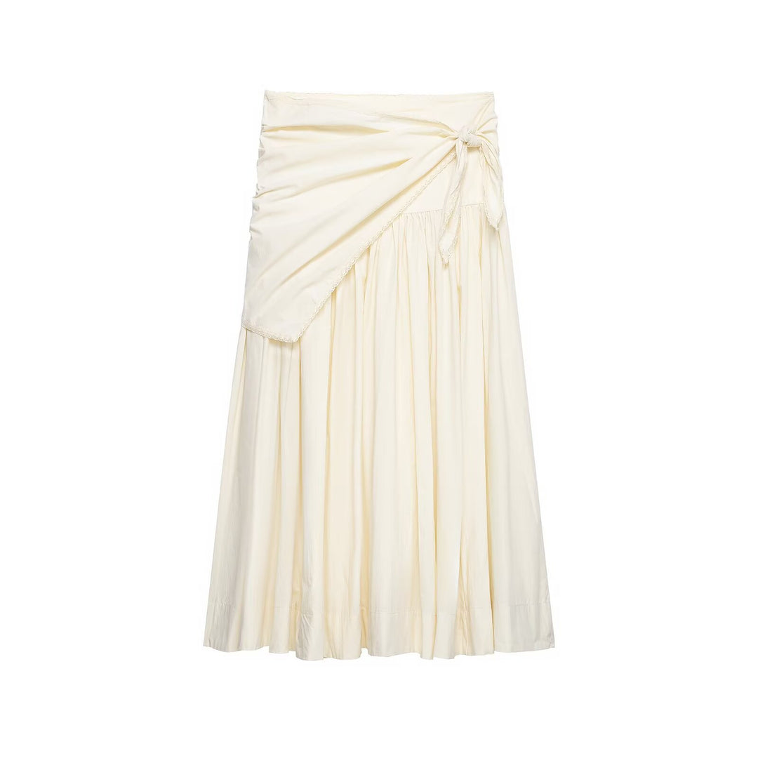 Damen Maxirock mit Wickeldetail und Spitzenbesatz Shop Nory