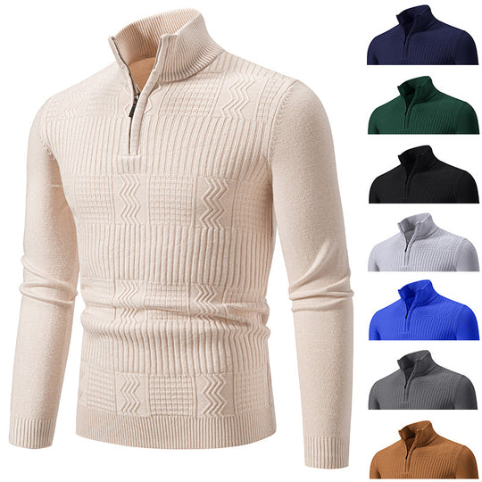 Herren Strukturierter Halbzip-Mockneck-Pullover mit Zopfmuster Shop Nory