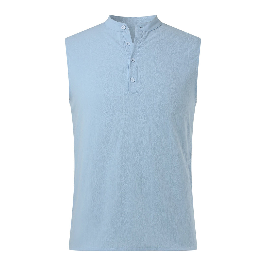 Herren Ärmelloses Henley-Shirt aus atmungsaktivem und leichtem Material