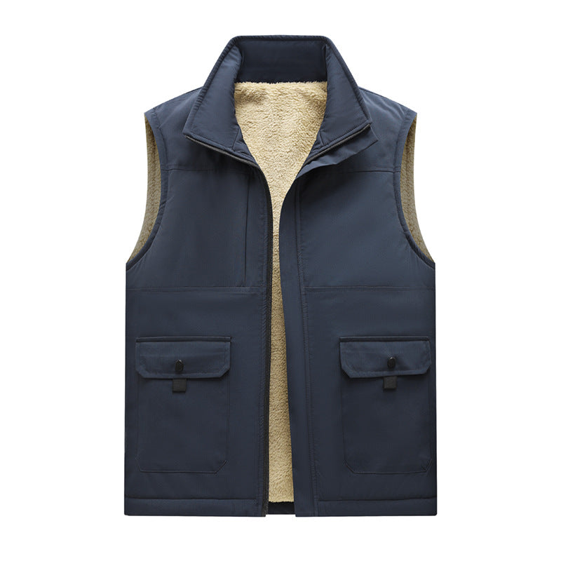 Herren Gefütterte Outdoor‑Utilityweste mit Teddy‑Inlay und Frontklappentaschen Shop Nory