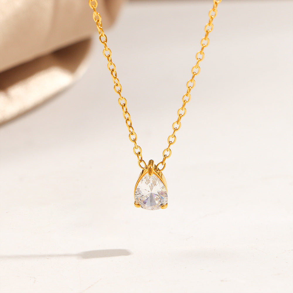 Damen Pear-Shaped Crystal Pendant Necklace Shop Nory