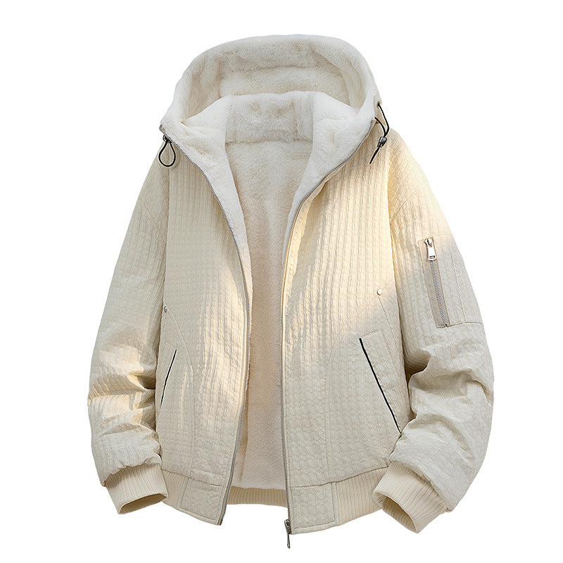 Damen Gefütterte Teddy-Fleece Bomberjacke mit Kapuze und feiner Steppstruktur Shop Nory