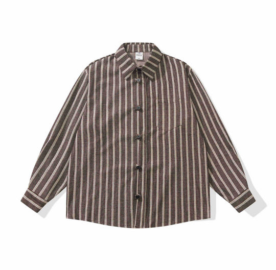 Damen Gestreifte Overshirt‑Hemdjacke mit Brusttasche Shop Nory