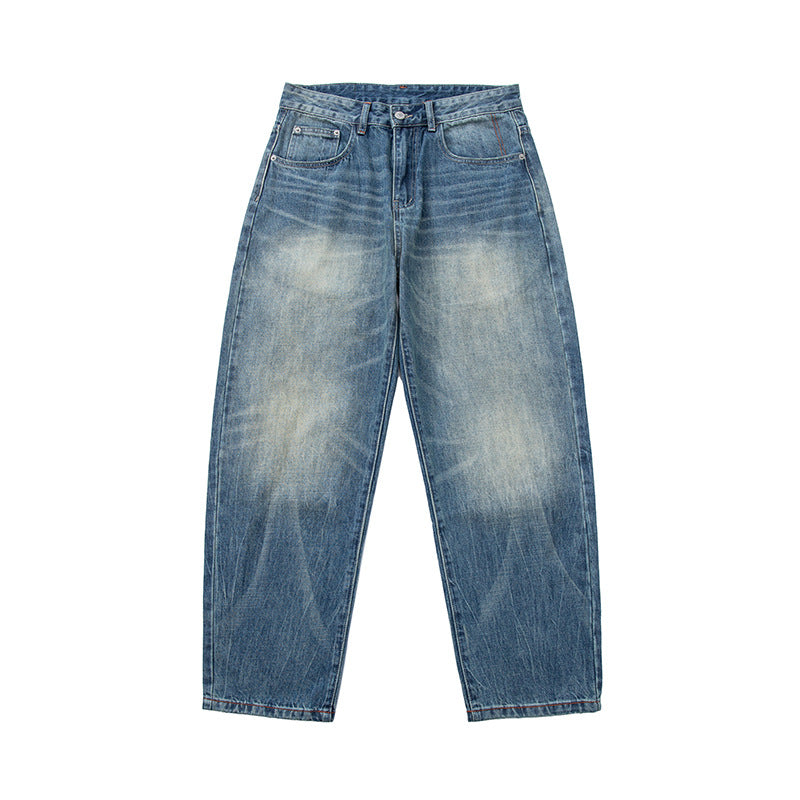 Damen Weite High‑Waist Relaxed Denim-Jeans mit Used‑Look Shop Nory