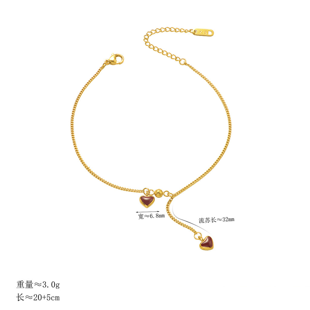 Damen Fußkette mit herzförmigen Anhängern Shop Nory