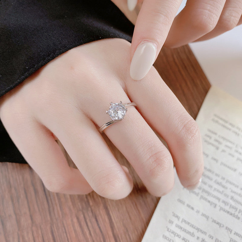 Damen verführerischer Ring mit funkelndem Zirkonbesatz Shop Nory