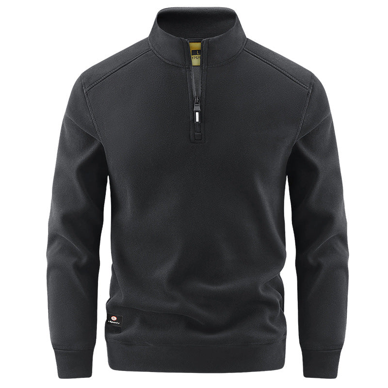 Herren Atmungsaktiver Microfleece-Halbreißverschluss-Pullover mit Stehkragen und Raglanärmeln Shop Nory