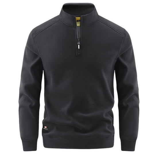 Herren Atmungsaktiver Microfleece-Halbreißverschluss-Pullover mit Stehkragen und Raglanärmeln Shop Nory