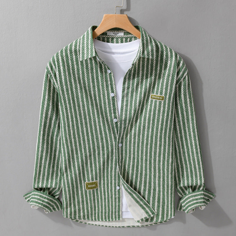 Herren Texturiertes Hemdjacken-Overshirt mit diagonaler Fischgrät-Struktur Shop Nory