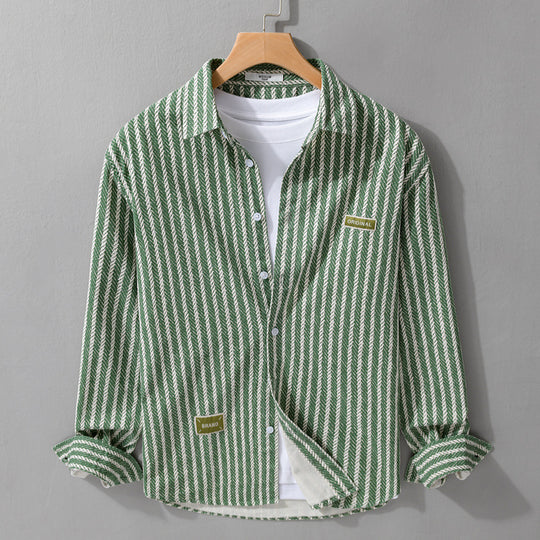 Herren Texturiertes Hemdjacken-Overshirt mit diagonaler Fischgrät-Struktur Shop Nory