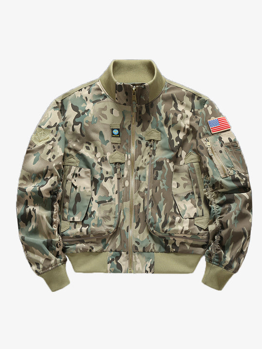Herren Flieger-Bomberjacke im Militärstil mit Multifunktions-Taschen Shop Nory