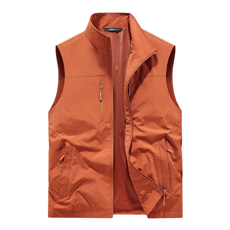 Herren Leichte Outdoorweste mit Mesh-Innenfutter und Multifunktionstaschen Shop Nory