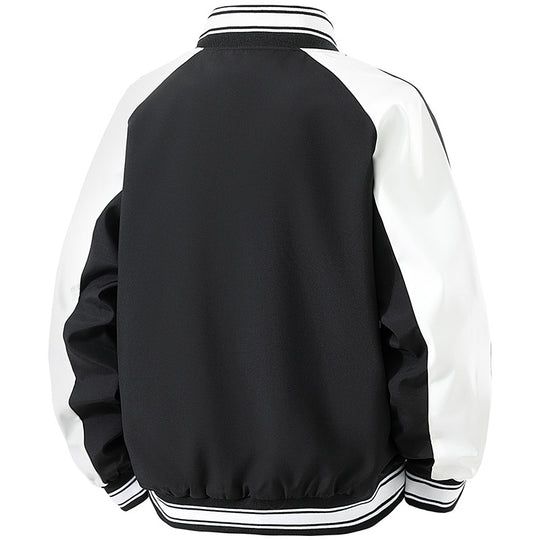 Herren Retro-College-Blouson mit Druckknopfverschluss, Raglanärmeln und Rippbündchen Shop Nory