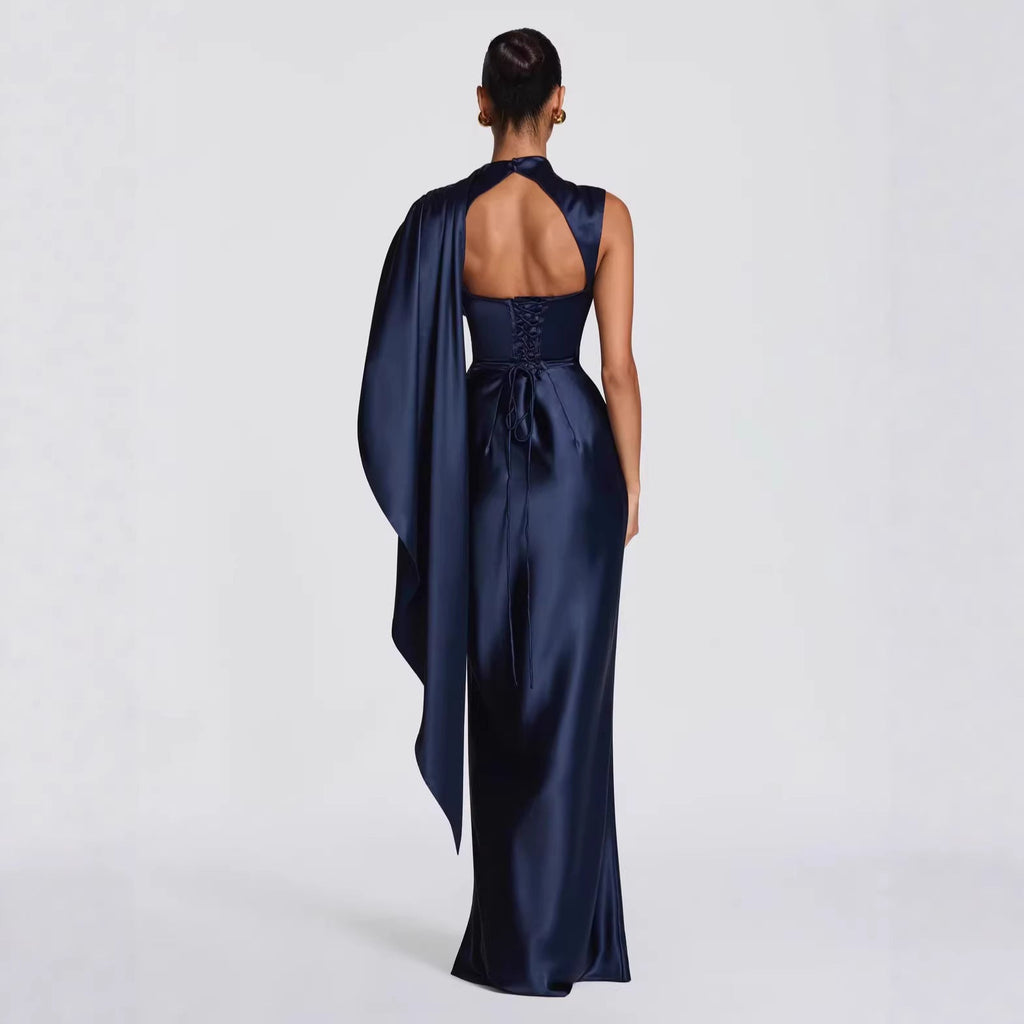 Damen Langarm Abendkleid